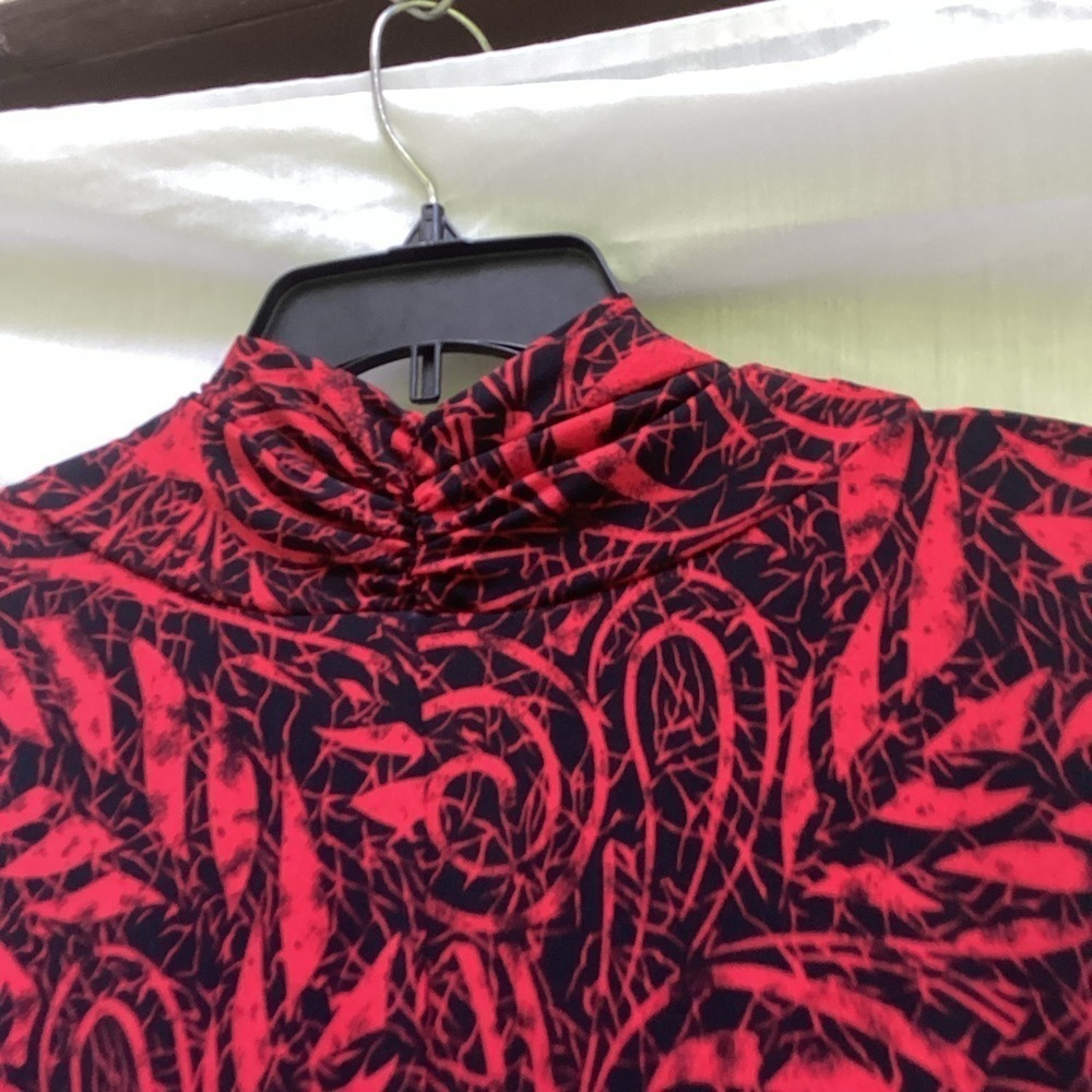 Preseption Women red and black patterned academia dress, size XL - Picture 6 of 9